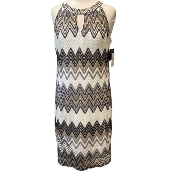 NWT Tacera Chevron Lined Dress Size Large - Picture 4 of 10